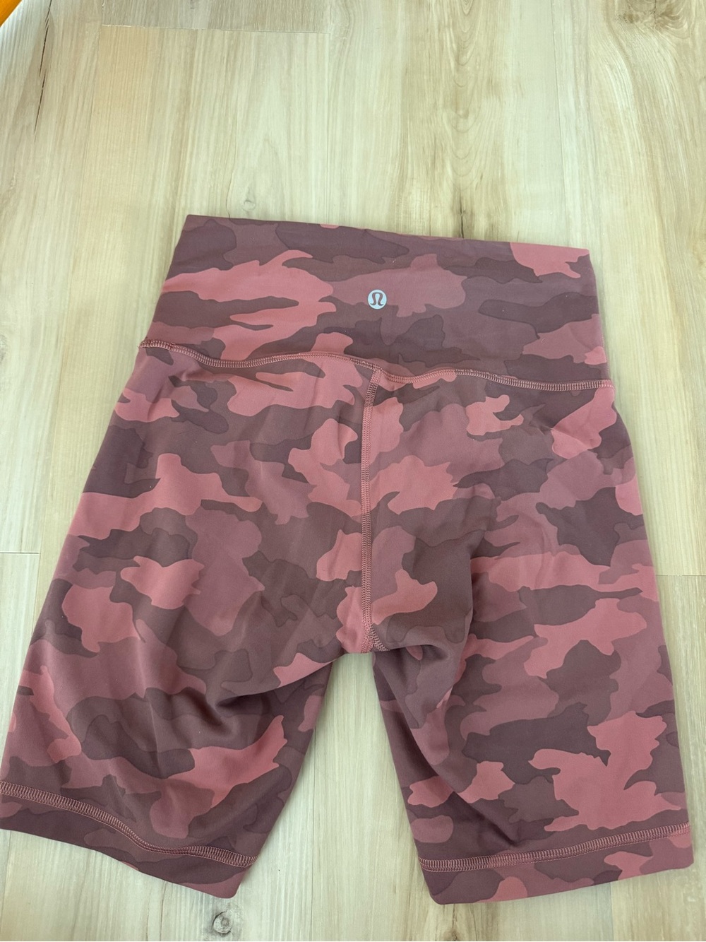 lululemon athletica Pink and Brown Camo High-Rise Bike Shorts